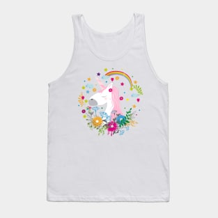 cute unicorn with pink hair Tank Top